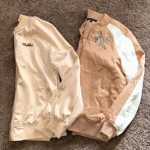 Kendall & Kylie pink white Malibu and embroidered size small track jacket bundle